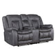 Olaf 3pc 6 Seater Power Recliner Sofa Set | Adjustable Headrest | Gray