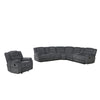 Reno 4pc 6 Seater Manual Recliner Sofa and Chair Set | Massage | Dark Gray