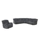 Reno 4pc 6 Seater Manual Recliner Sofa and Chair Set | Massage | Dark Gray