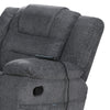 Reno 4pc 6 Seater Manual Recliner Sofa and Chair Set | Massage | Dark Gray