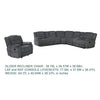 Reno 4pc 6 Seater Manual Recliner Sofa and Chair Set | Massage | Dark Gray