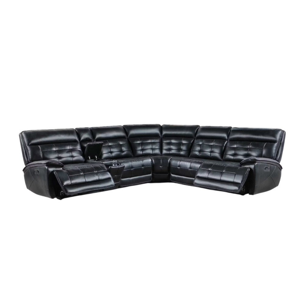 Nick 3pc 5 Seater Corner Manual Recliner Sofa | Cupholders | Black
