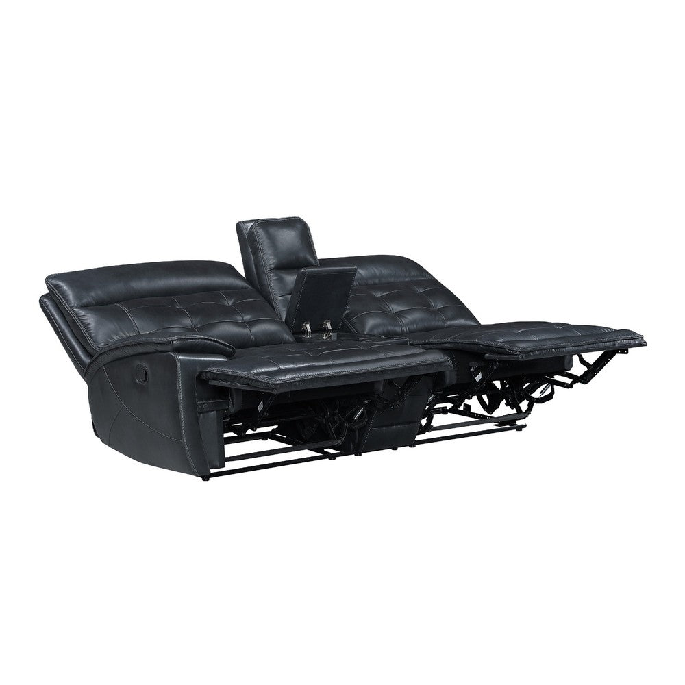 Nick 3pc 5 Seater Corner Manual Recliner Sofa | Cupholders | Black