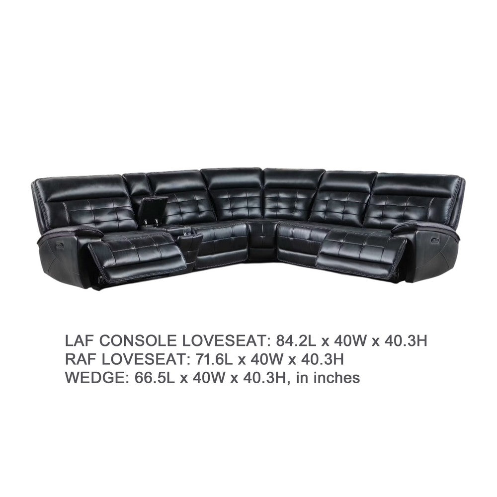 Nick 3pc 5 Seater Corner Manual Recliner Sofa | Cupholders | Black