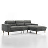 Vile 2pc Loveseat & Chaise Set | Foam & Dacron Fill | Gray Polyester