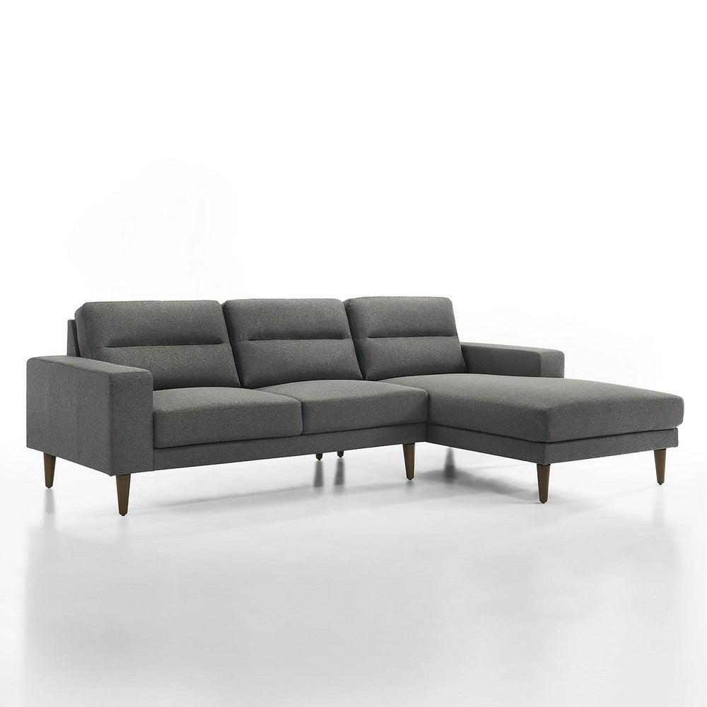 Vile 2pc Loveseat & Chaise Set | Foam & Dacron Fill | Gray Polyester