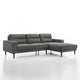 Vile 2pc Loveseat & Chaise Set | Foam & Dacron Fill | Gray Polyester