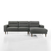 Vile 2pc Loveseat & Chaise Set | Foam & Dacron Fill | Gray Polyester