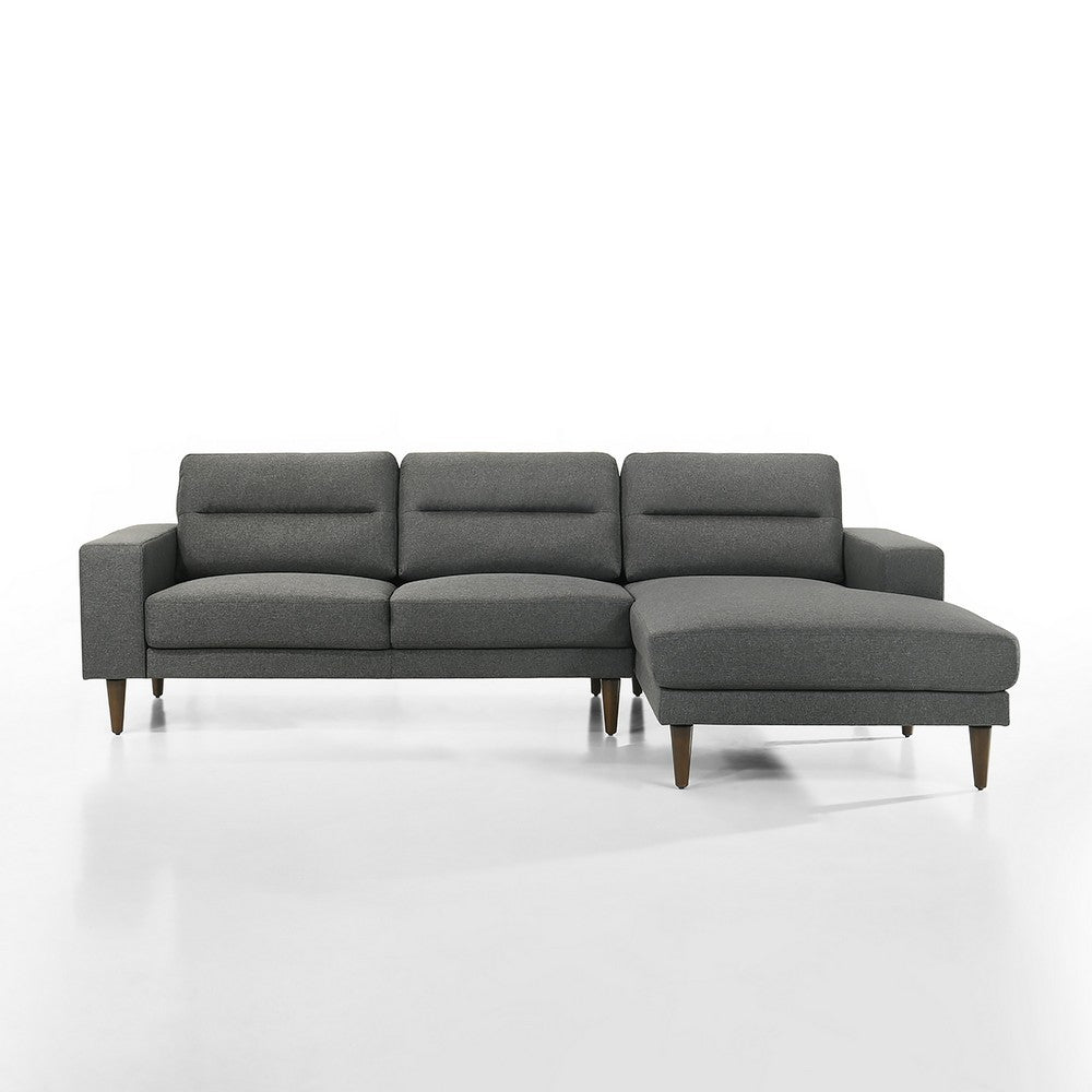 Vile 2pc Loveseat & Chaise Set | Foam & Dacron Fill | Gray Polyester