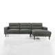 Vile 2pc Loveseat & Chaise Set | Foam & Dacron Fill | Gray Polyester
