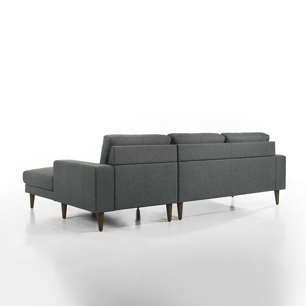 Vile 2pc Loveseat & Chaise Set | Foam & Dacron Fill | Gray Polyester