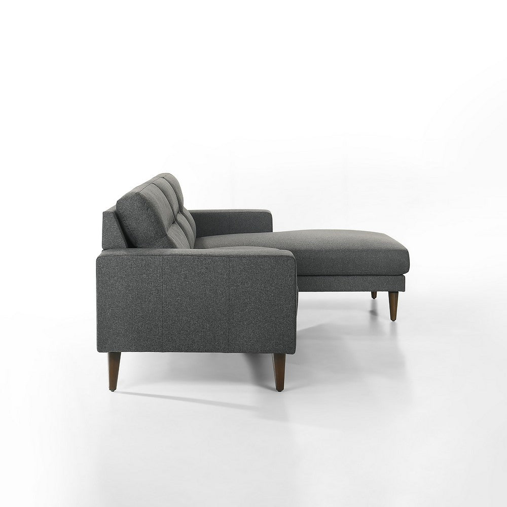 Vile 2pc Loveseat & Chaise Set | Foam & Dacron Fill | Gray Polyester