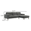 Vile 2pc Loveseat & Chaise Set | Foam & Dacron Fill | Gray Polyester