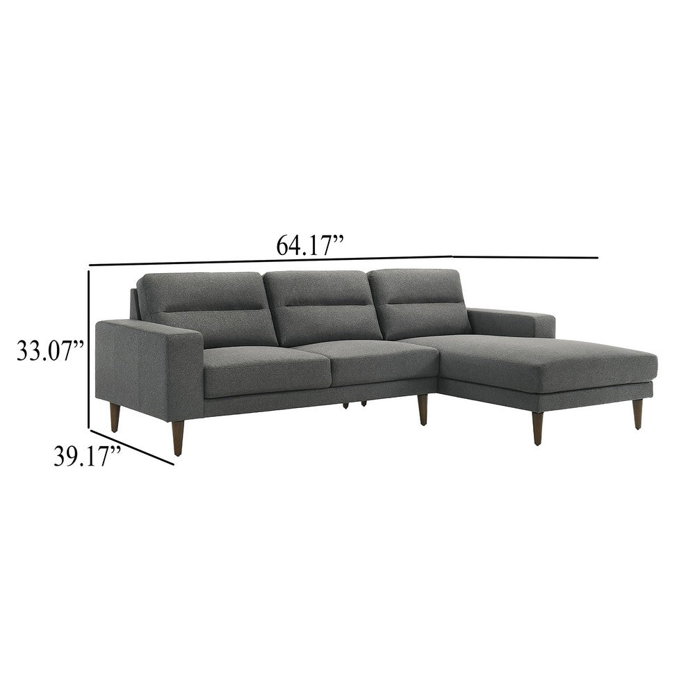 Vile 2pc Loveseat & Chaise Set | Foam & Dacron Fill | Gray Polyester