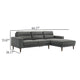 Vile 2pc Loveseat & Chaise Set | Foam & Dacron Fill | Gray Polyester