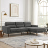 Vile 2pc Loveseat & Chaise Set | Foam & Dacron Fill | Gray Polyester