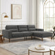 Vile 2pc Loveseat & Chaise Set | Foam & Dacron Fill | Gray Polyester
