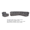 Ted 4pc Power Recliner Sofa Set | USB & Cupholders | Cloud Gray Polyester