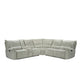 Rey 3pc Manual Reclining Sectional Sofa w Console & Wedge | Latte Gray