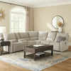 Rey 3pc Manual Reclining Sectional Sofa w Console & Wedge | Latte Gray