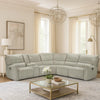 Rey 3pc Manual Reclining Sectional Sofa w Console & Wedge | Latte Gray