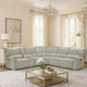 Rey 3pc Manual Reclining Sectional Sofa w Console & Wedge | Latte Gray