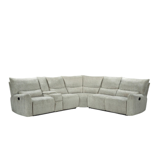 Rey 3pc Power Reclining Sectional Sofa w Console & Wedge | Latte Gray