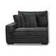 Ezo 3pc Modular Sectional Sofa Set | 6 Pillows | Black Ribbed Polyester