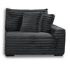 Ezo 3pc Modular Sectional Sofa Set | 6 Pillows | Black Ribbed Polyester