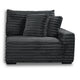 Ezo 3pc Modular Sectional Sofa Set | 6 Pillows | Black Ribbed Polyester