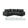 Ezo 3pc Modular Sectional Sofa Set | 6 Pillows | Black Ribbed Polyester