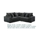 Ezo 3pc Modular Sectional Sofa Set | 6 Pillows | Black Ribbed Polyester