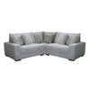 Ezo 3pc Modular Sectional Sofa Set | 6 Pillows | Gray Ribbed Polyester