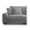 Ezo 3pc Modular Sectional Sofa Set | 6 Pillows | Gray Ribbed Polyester