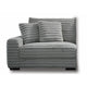 Ezo 3pc Modular Sectional Sofa Set | 6 Pillows | Gray Ribbed Polyester