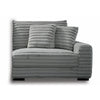 Ezo 3pc Modular Sectional Sofa Set | 6 Pillows | Gray Ribbed Polyester