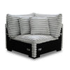 Ezo 3pc Modular Sectional Sofa Set | 6 Pillows | Gray Ribbed Polyester