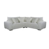 Ezo 3pc Modular Sectional Sofa Set | 6 Pillows | White Ribbed Polyester