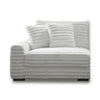 Ezo 3pc Modular Sectional Sofa Set | 6 Pillows | White Ribbed Polyester