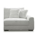 Ezo 3pc Modular Sectional Sofa Set | 6 Pillows | White Ribbed Polyester