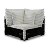 Ezo 3pc Modular Sectional Sofa Set | 6 Pillows | White Ribbed Polyester
