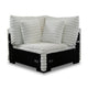 Ezo 3pc Modular Sectional Sofa Set | 6 Pillows | White Ribbed Polyester