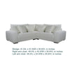 Ezo 3pc Modular Sectional Sofa Set | 6 Pillows | White Ribbed Polyester