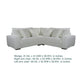 Ezo 3pc Modular Sectional Sofa Set | 6 Pillows | White Ribbed Polyester