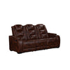Choi 3pc Reclining Glider, Sofa, Loveseat, Chair Set | Brown Faux Leather