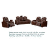 Choi 3pc Reclining Glider, Sofa, Loveseat, Chair Set | Brown Faux Leather