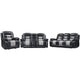 Asher 3pc Manual Recliner Sofa, Loveseat, Chair | Black Gray Faux Leather