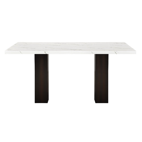 Fesy Dining Table | 68" Faux Marble Top w Adjustable Height | Black White
