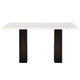 Fesy Dining Table | 68" Faux Marble Top w Adjustable Height | Black White
