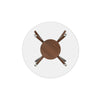 Scar Dining Table | 42" Round Glass Top w Lower Shelf | Walnut Brown